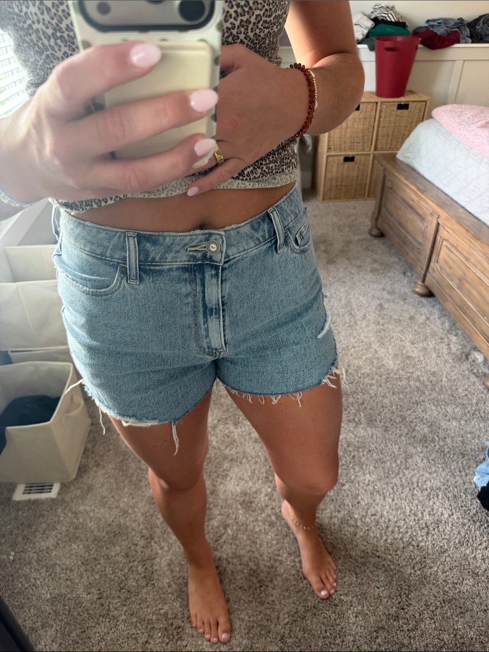 Hollister Light Blue Denim Cutoff Shorts - Women's Casual Summer Shorts